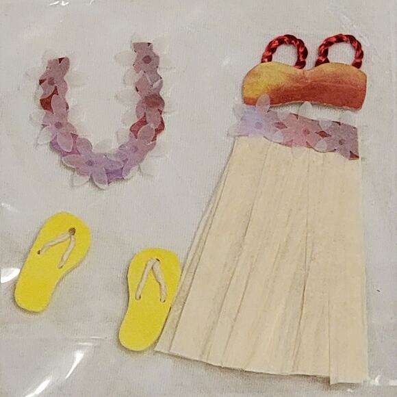 VTG 2000s JoAnn Craft Essentials Luau Hawaiian Hula Embellishments Scrapbooking - Picture 2 of 4